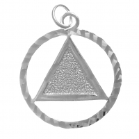 Diamond Cut Circle & Textured Triangle - Large Pendant